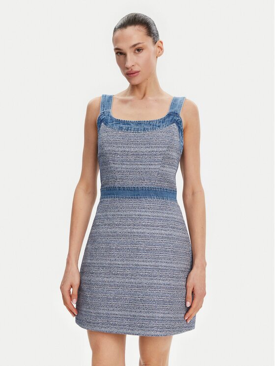 Guess Ежедневна рокля W5GK77 WH610 Екрю Slim Fit