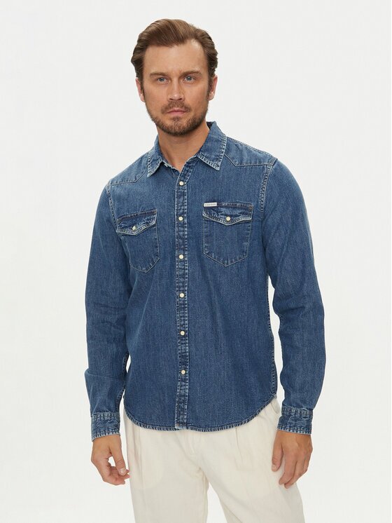 Guess Jeans дънкова риза M4YH55 D5EI1 Slim Fit