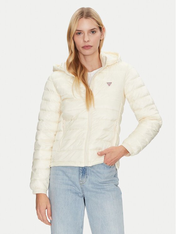 Guess Jeans Пухено яке W5RL99 WHAB2 Екрю Regular Fit