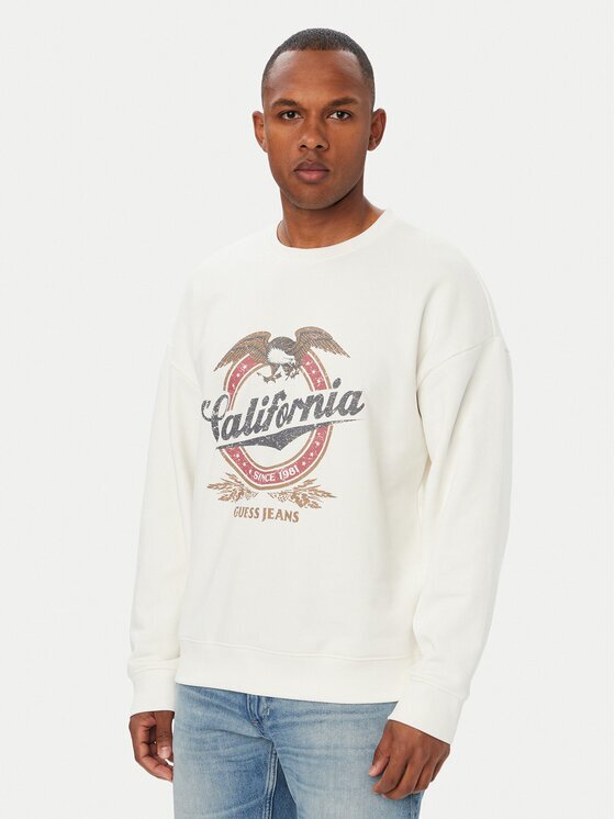 Guess Jeans Суитшърт 183464 Бял Classic Fit