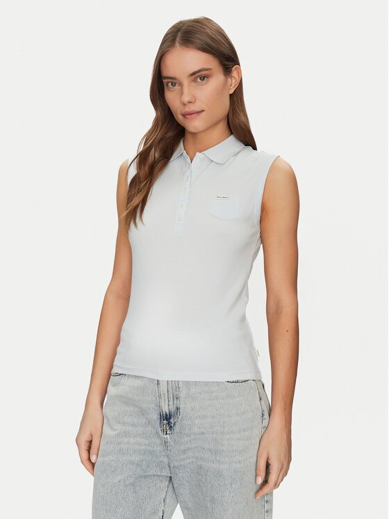 Guess Jeans Тениска с яка и копчета W5GP24 KCYR1 Regular Fit