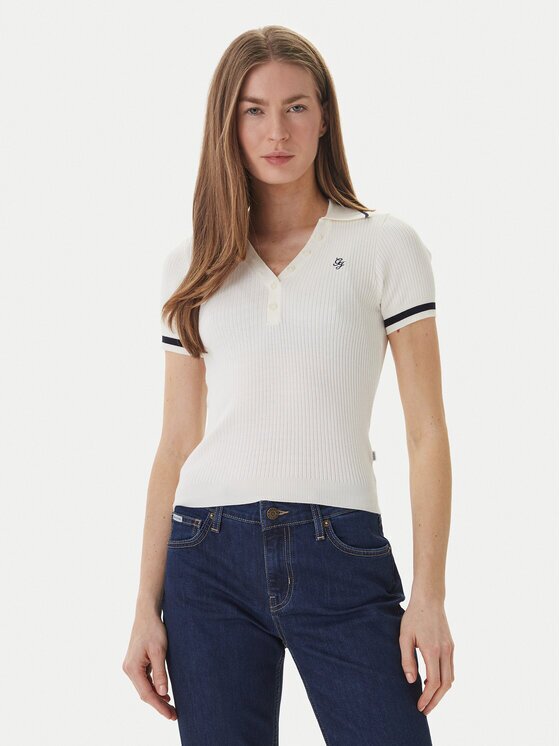 Guess Jeans Тениска с яка и копчета W6GRZ1 Z3P32 Slim Fit