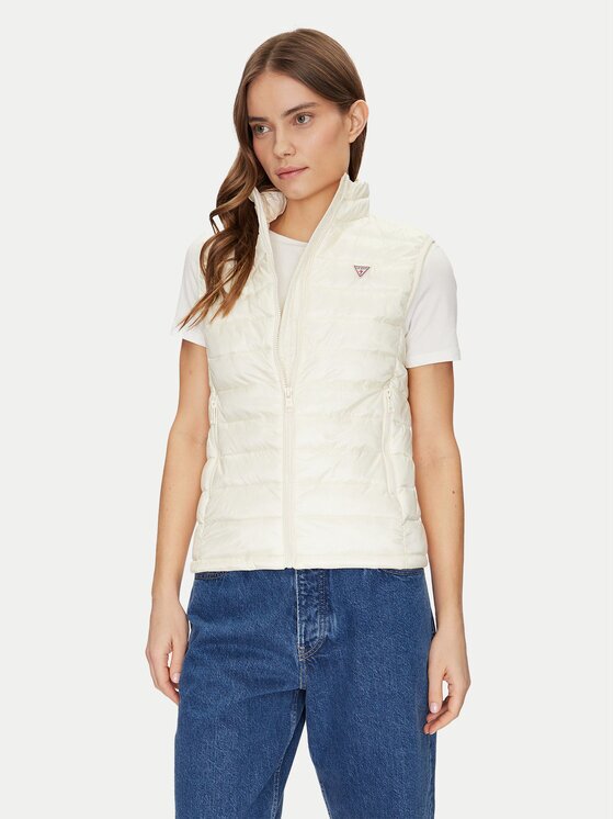 Guess Jeans Жилетка за костюм W5RN55 WHAB2 Екрю Regular Fit