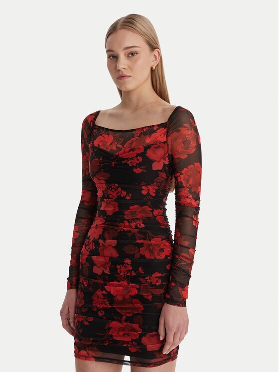 Guess Коктейлна рокля W6RK0A KBAH2 Slim Fit