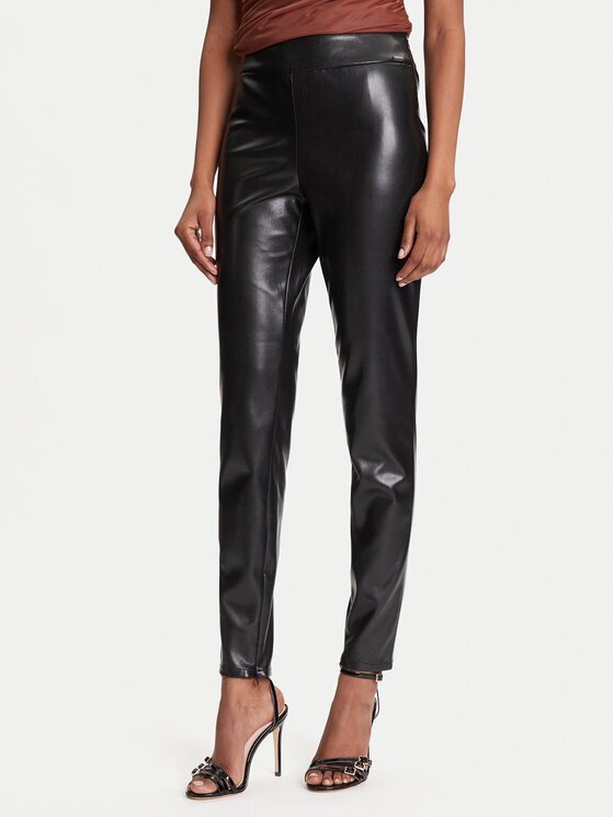 Guess Панталони от имитация на кожа New Prescilla Regular W4BB18 WGIK0 Slim Fit