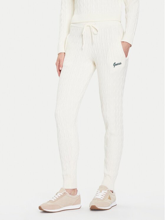 Guess Плетени панталони V5BB20 Z0572 Екрю Regular Fit