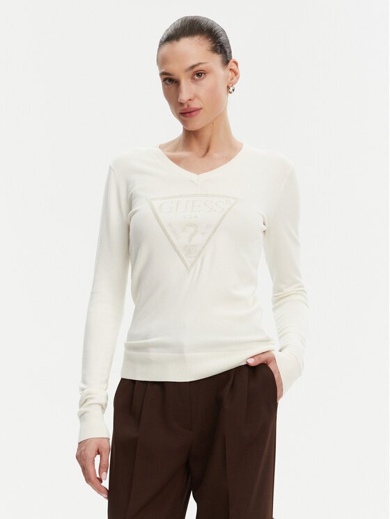 Guess Пуловер W5GR19 Z2NQ2 Екрю Regular Fit