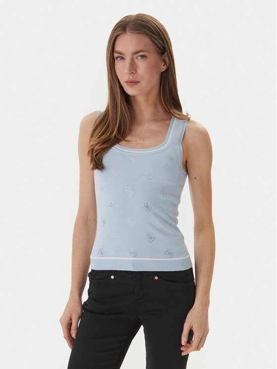 Guess Пуловер W6GR17 Z0604 Светлосиньо Regular Fit