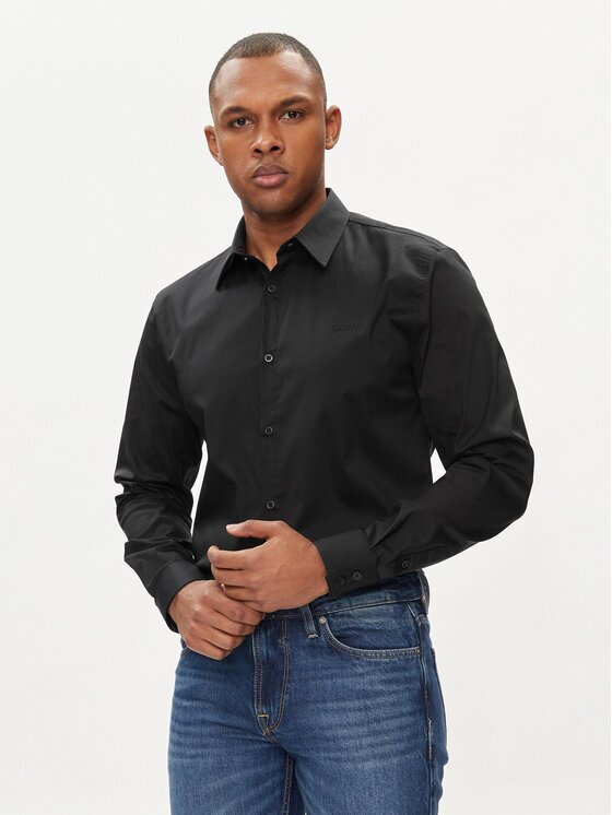 Guess Риза Sunset M1YH20 W7ZK1 Светлосиньо Slim Fit