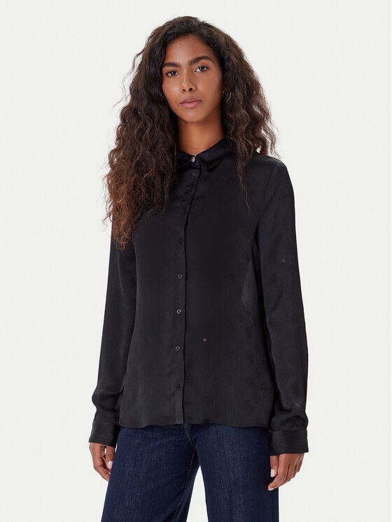 Guess Риза W5YH1A WHCR2 Екрю Regular Fit