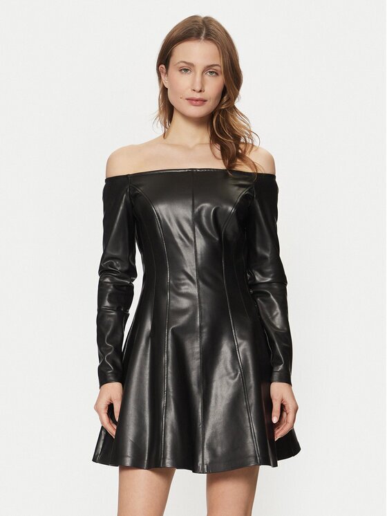 Guess Рокля от имитация на кожа W5RK43 K8S30 Regular Fit