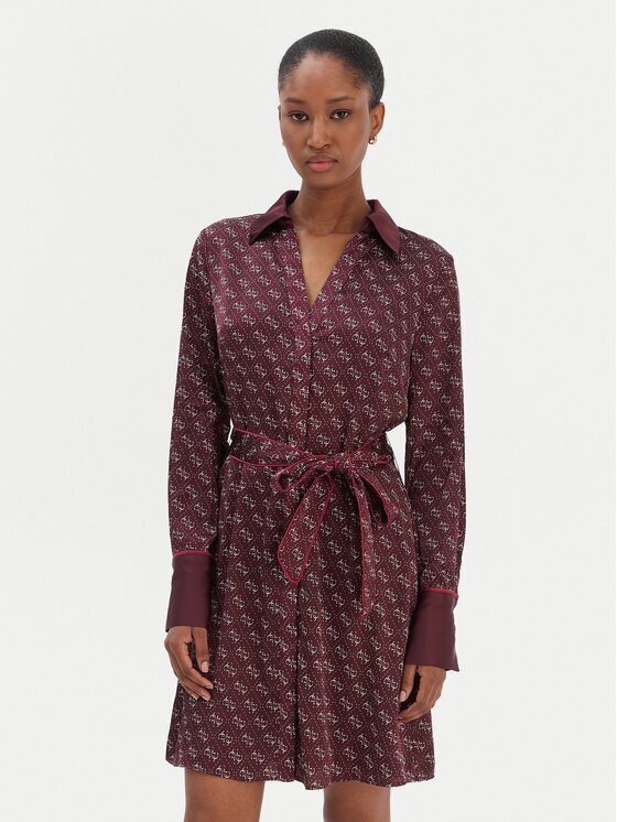 Guess Рокля тип риза W6RK90 WF1T2 Regular Fit
