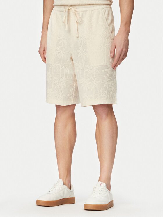 Guess Спортни шорти F6GD03 kremKG362 Regular Fit