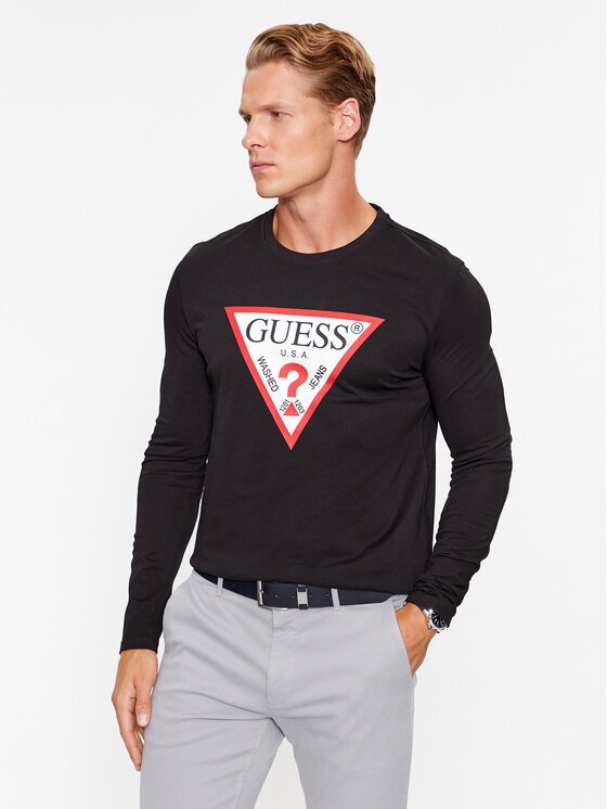 Guess Тениска с дълъг ръкав Original Logo M2YI31 I3Z14 Slim Fit