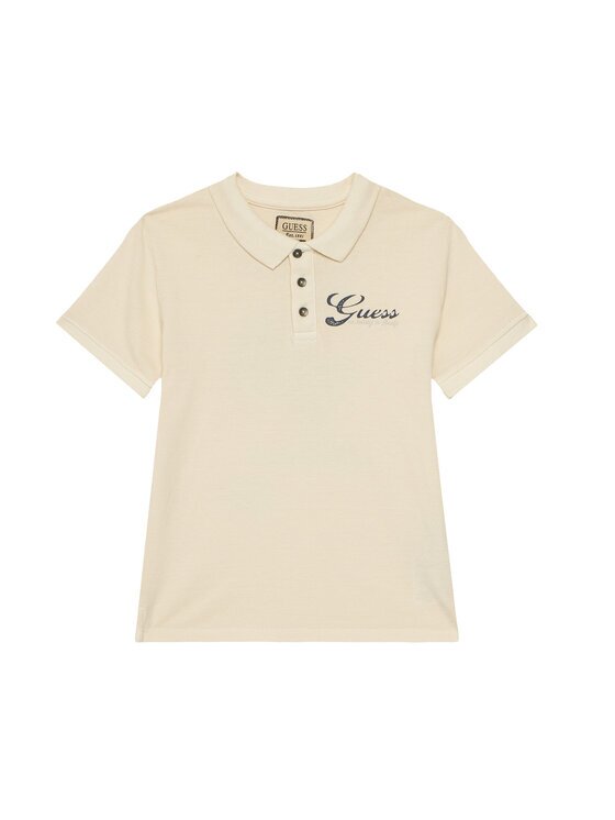 Guess Тениска с яка и копчета L6GP01 K9WF4 Екрю Regular Fit