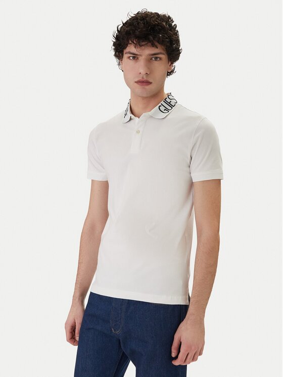 Guess Тениска с яка и копчета M6GP66 K3070 Slim Fit