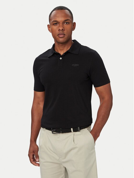 Guess Тениска с яка и копчета M6YP07 K4104 Slim Fit