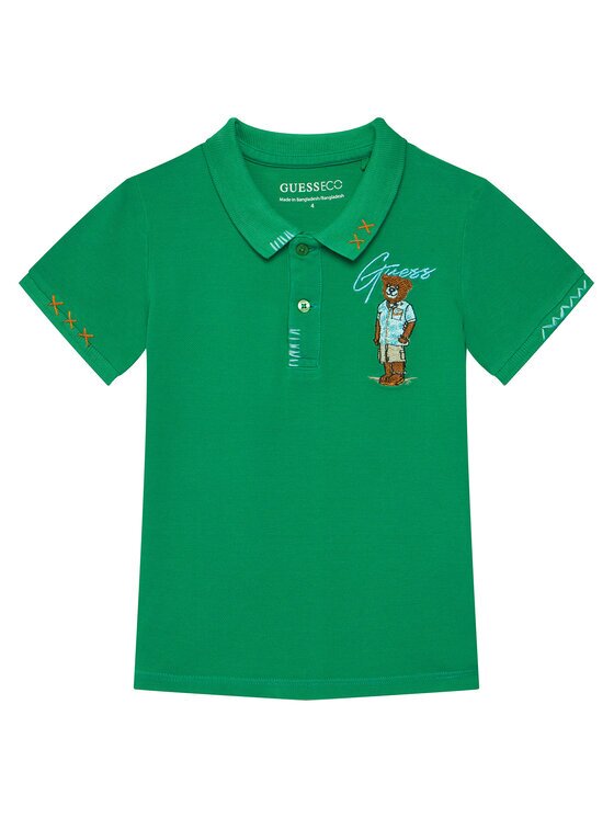 Guess Тениска с яка и копчета N6GP01 K9WF4 Regular Fit