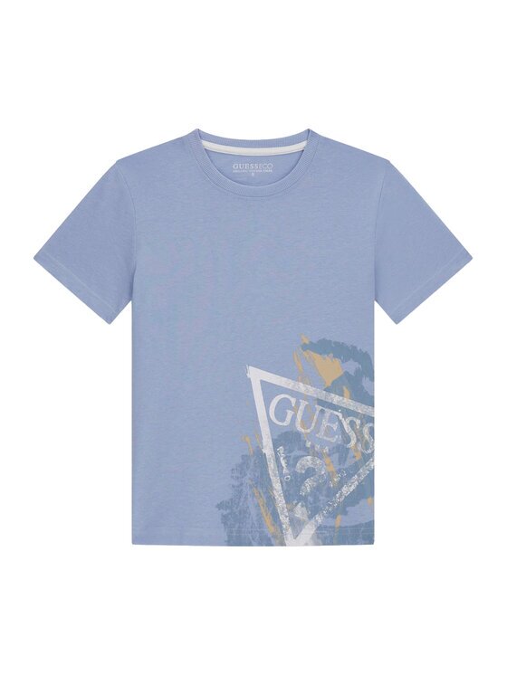 Guess Тишърт L6RI14 K8HM4 Светлосиньо Regular Fit
