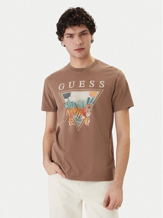 Guess Тишърт M6GI33 K3310 Екрю Regular Fit