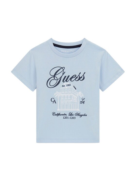 Guess Тишърт N6GI00 K8HM4 Светлосиньо Regular Fit