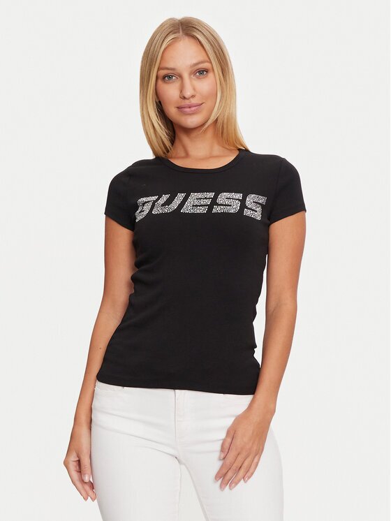 Guess Тишърт V4BI16 KCIV1 Екрю Regular Fit