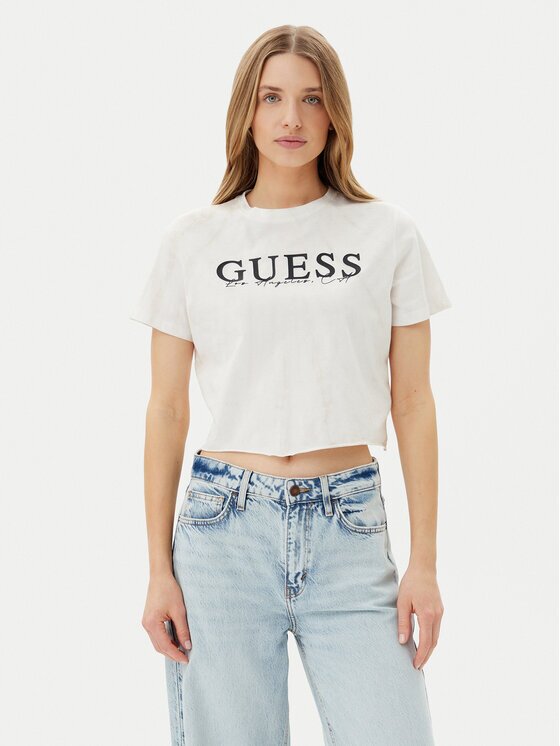 Guess Тишърт V5GI19 I3Z14 Екрю Regular Fit