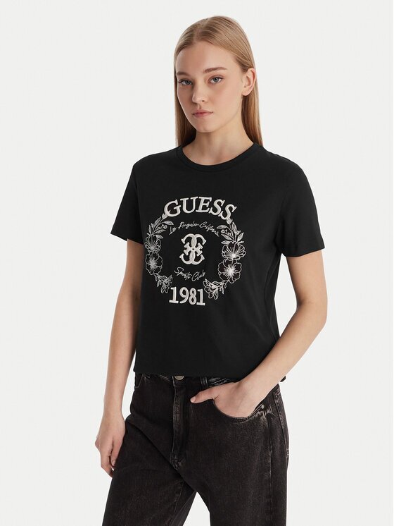 Guess Тишърт V6RI12 J1314 Светлосиньо Regular Fit