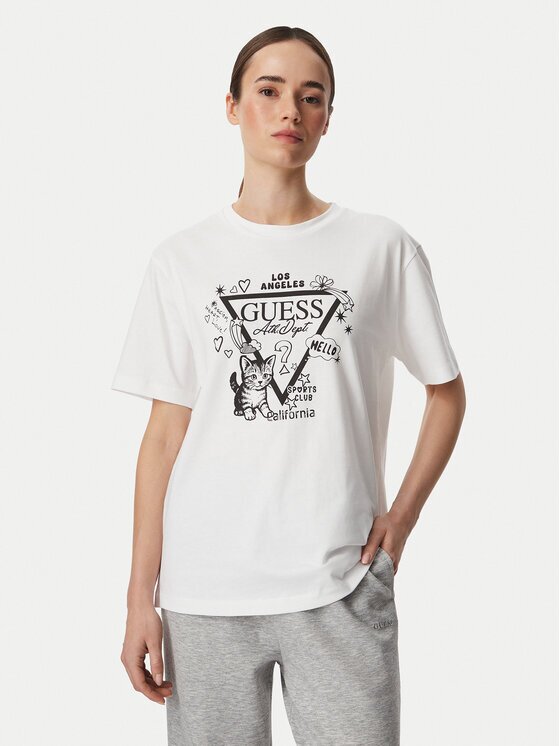 Guess Тишърт V6YI13 K4301 Бял Regular Fit