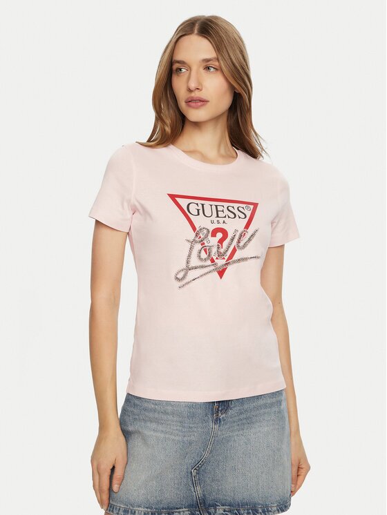 Guess Тишърт W5RI10 I3Z14 Екрю Regular Fit