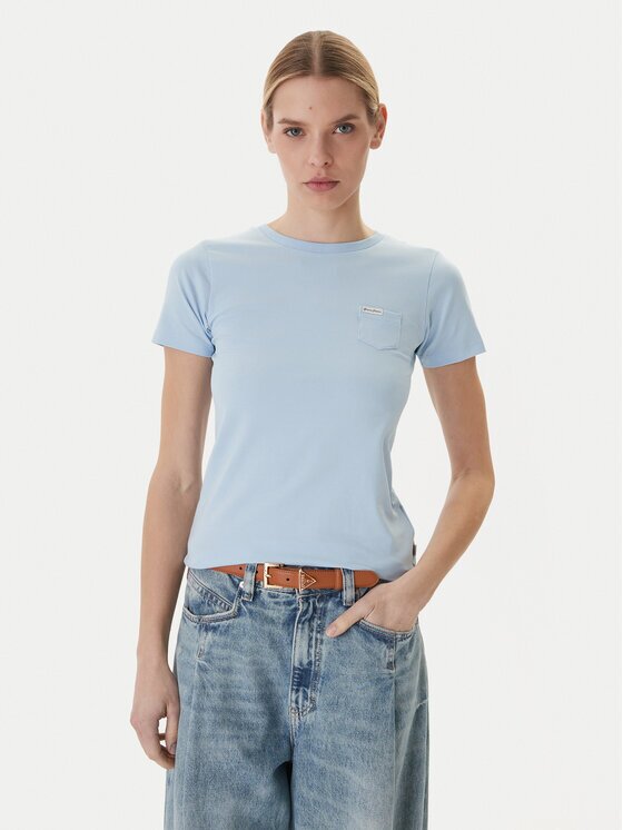 Guess Тишърт W5RI52 J1314 Светлосиньо Regular Fit
