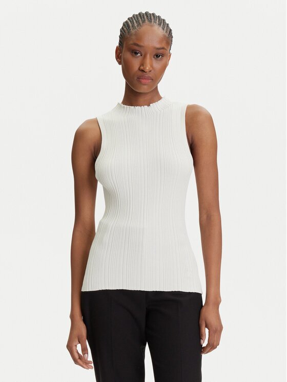 HUGO Блуза Sarepilk 50542597 Екрю Slim Fit