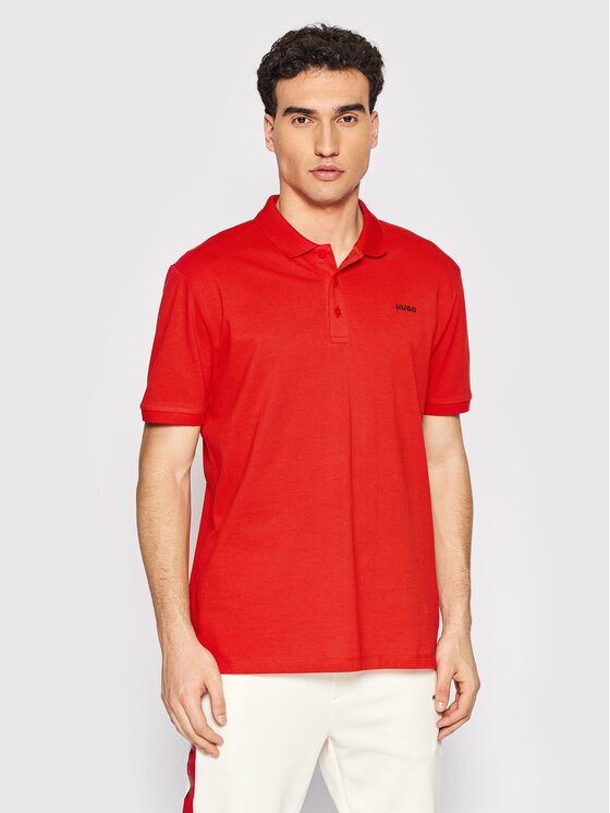 HUGO Тениска с яка и копчета Donos222 50466182 Regular Fit