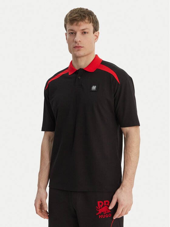 HUGO Тениска с яка и копчета Dunios_RB 50559650 Regular Fit