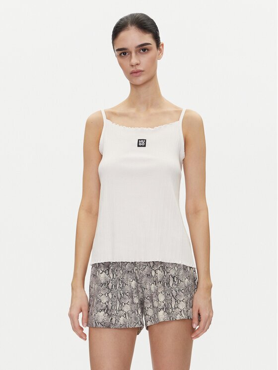 HUGO топ Rib_Vest 50540056 Екрю Regular Fit