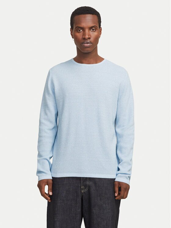 Jack & Jones Пуловер George 12268279 Светлосиньо Regular Fit