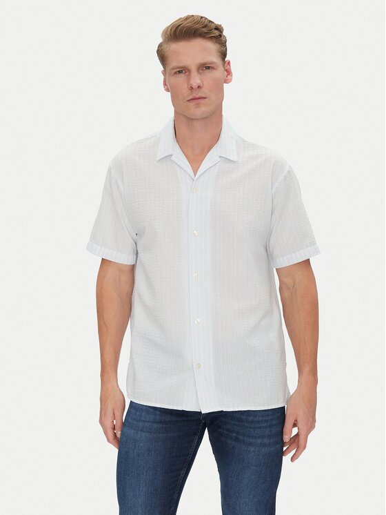 Jack & Jones Риза Luke 12271099 Светлосиньо Relaxed Fit