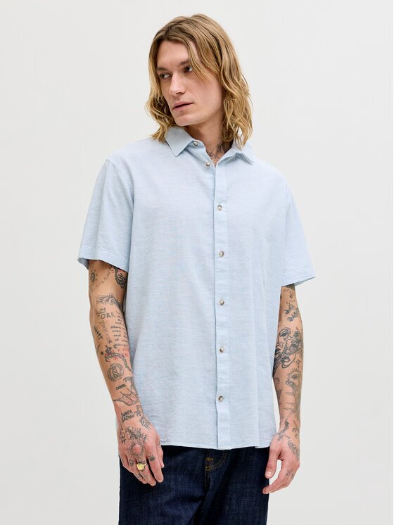 Jack & Jones Риза Summer 12289160 Светлосиньо Regular Fit