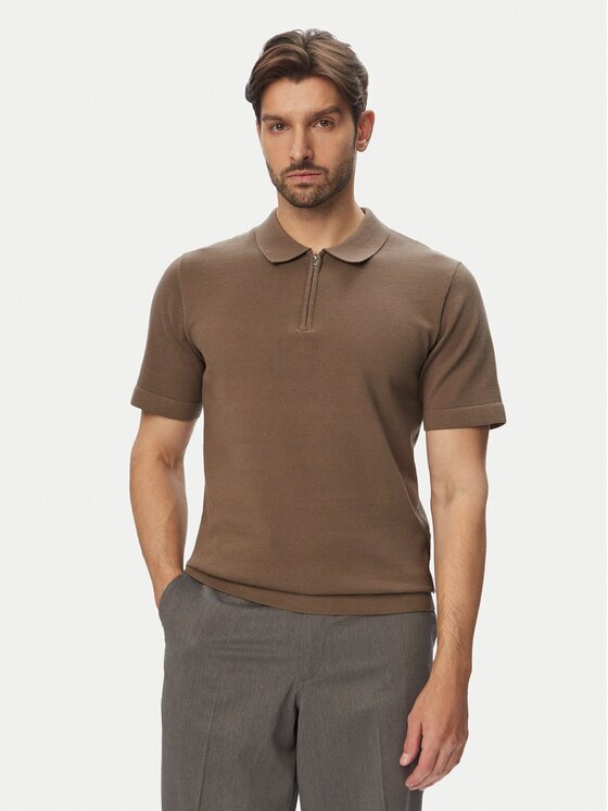 Jack & Jones Тениска с яка и копчета Milano 12304870 Regular Fit