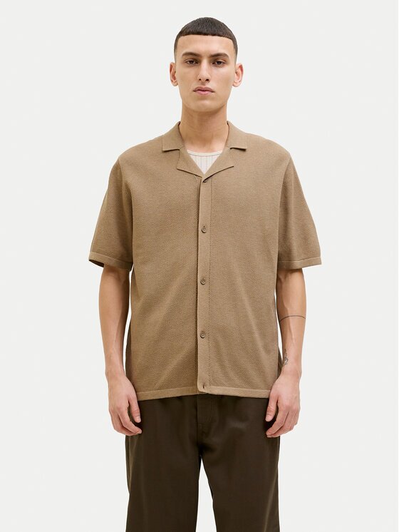 Jack & Jones Тениска с яка и копчета Orion 12268226 Relaxed Fit
