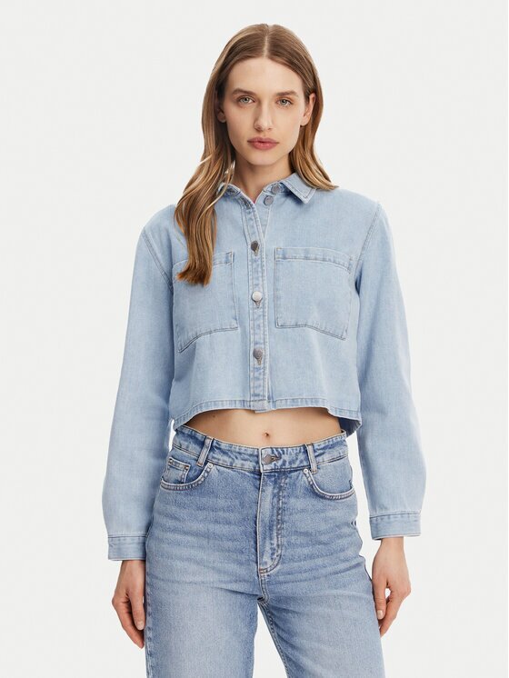 JDY Дънково яке Marly 15338847 Светлосиньо Oversize