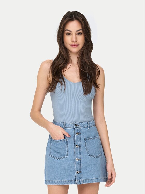 JDY топ Nanna 15180497 Светлосиньо Slim Fit