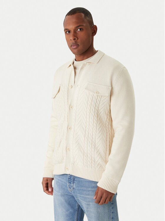 JOOP! Jeans Кардиган Walto 30047659 Екрю Modern Fit