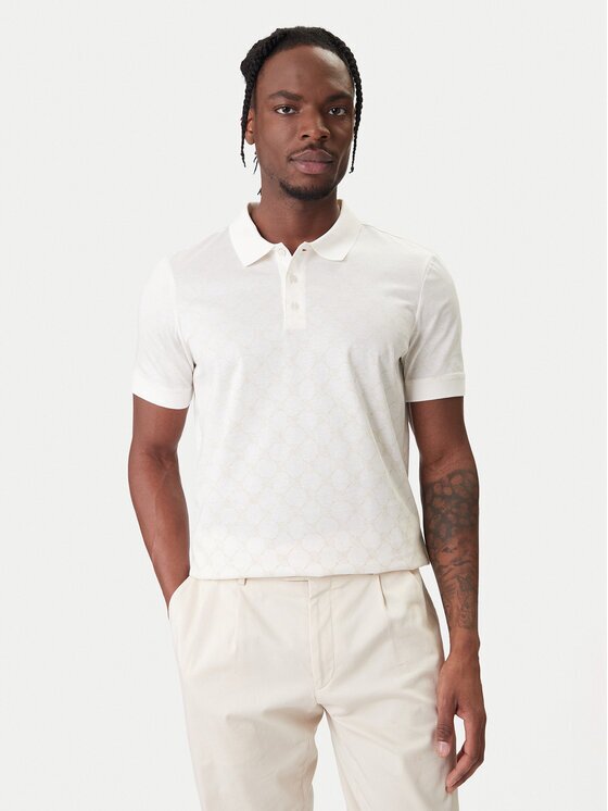 Joop! Тениска с яка и копчета Jesse 10100063 30100496 Екрю Regular Fit