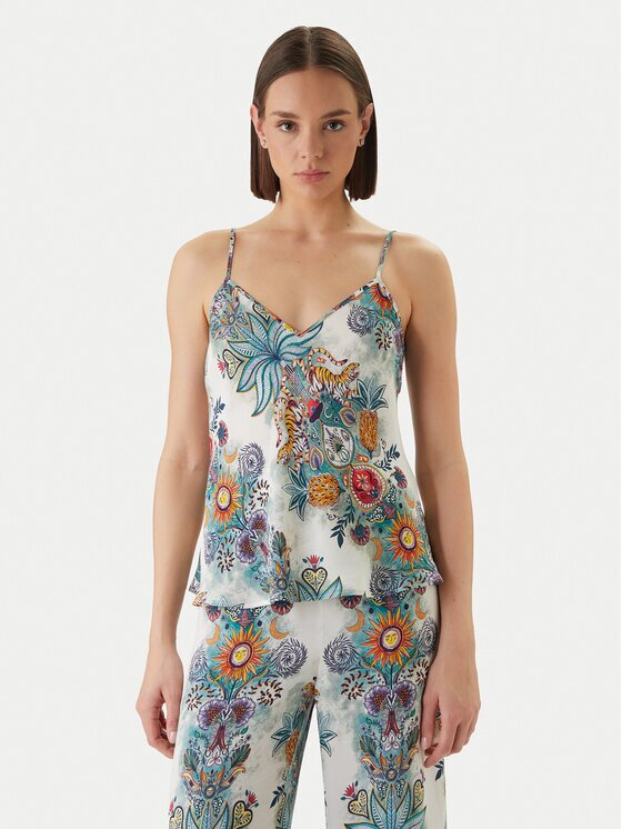 Just Cavalli Блуза 80PAM201 NS837 Светлосиньо Relaxed Fit