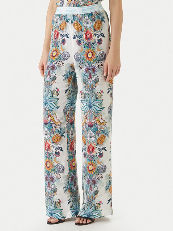 Just Cavalli Текстилни панталони 80PAA120 NS837 Светлосиньо Wide Leg