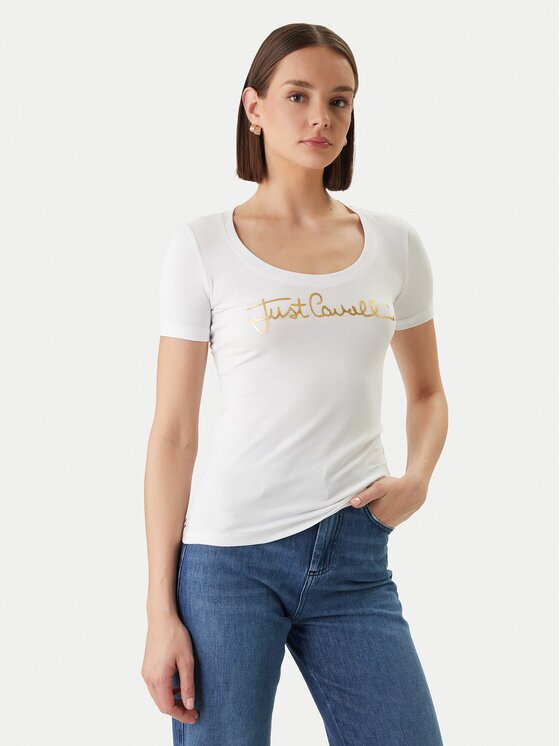 Just Cavalli Тишърт 80PAHT02 CJ502 Slim Fit