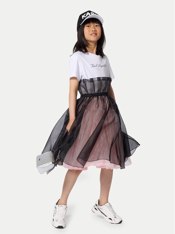 KARL LAGERFELD KIDS Ежедневна рокля Z31140 S Regular Fit