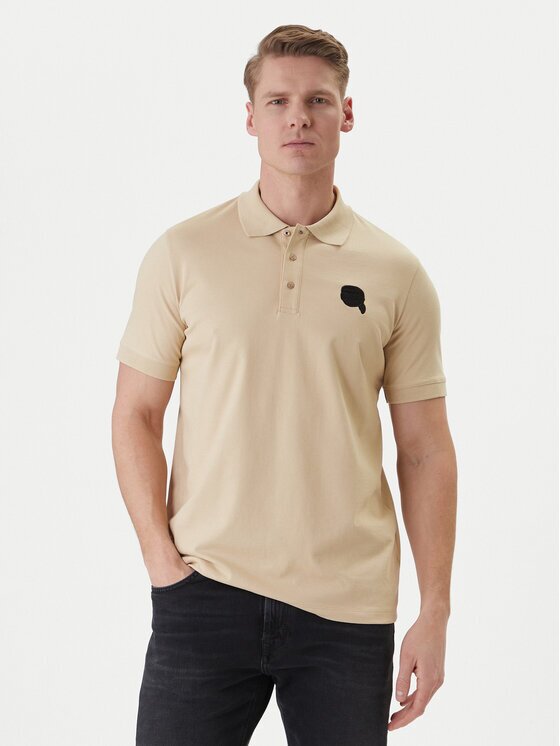 Karl Lagerfeld Тениска с яка и копчета 745015 562231 Regular Fit