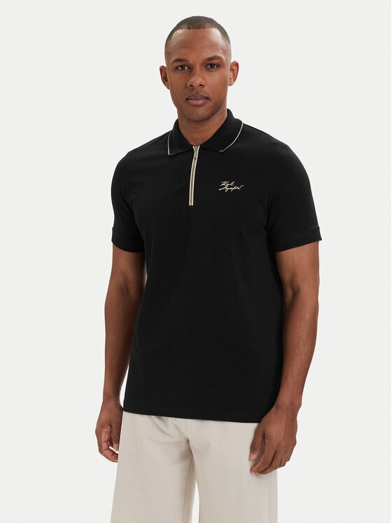 Karl Lagerfeld Тениска с яка и копчета 745021 562221 Regular Fit